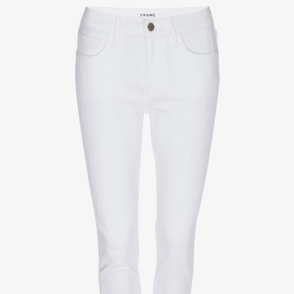 Frame Le Skinny De Jeanne Crop White Sz 30 - Picture 2 of 14